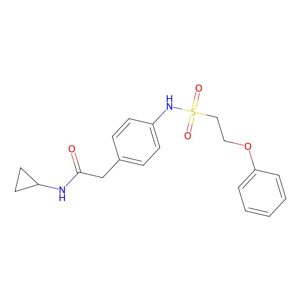 N-Cyclopropyl-2-[4-(2-phenoxyethanesulfonamido)phenyl]acetamide molecular structure, CAS 1448075-17-9