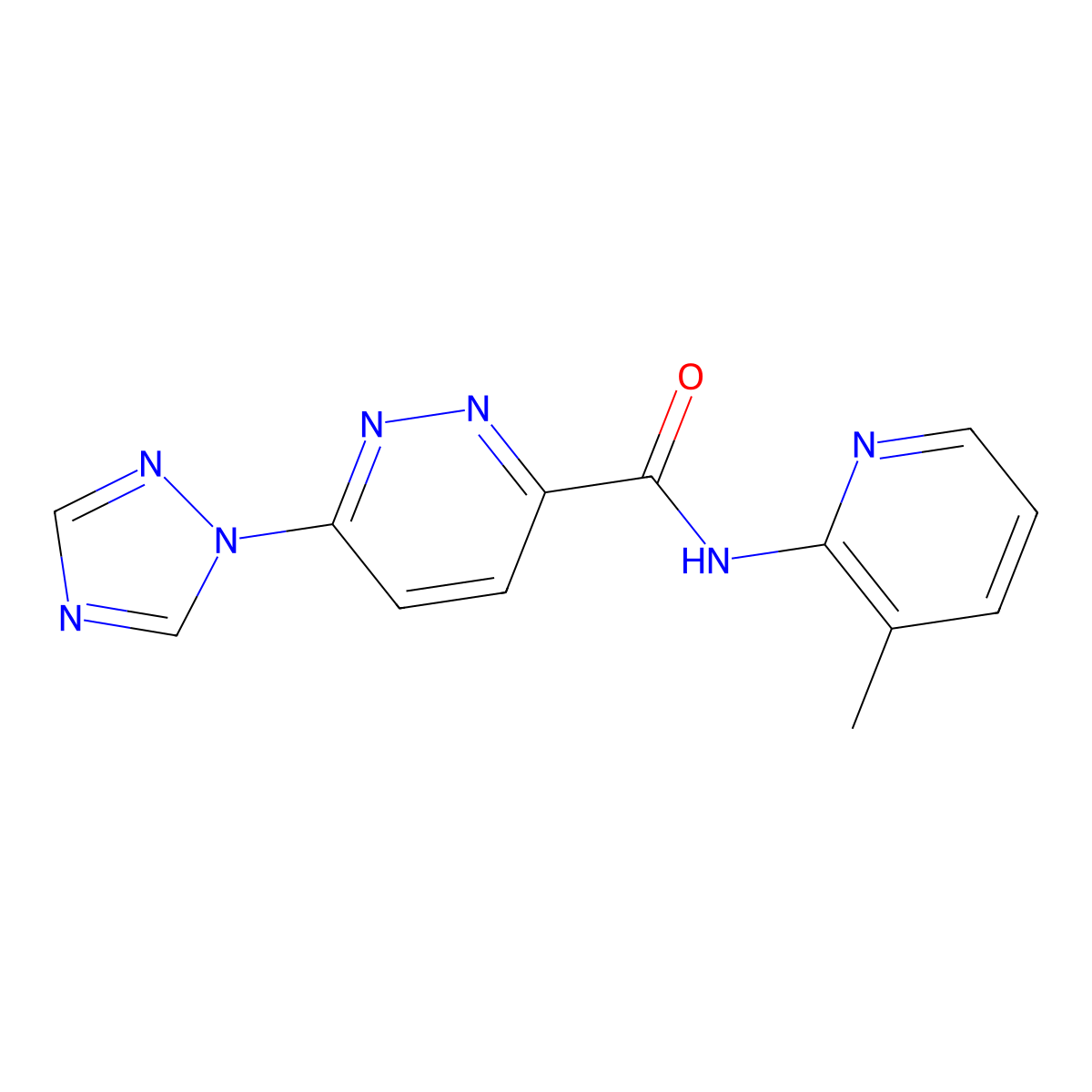 N-(3-methylpyridin-2-yl)-6-(1H-1,2,4-triazol-1-yl)pyridazine-3-carboxamide molecular structure, CAS 1448075-18-0