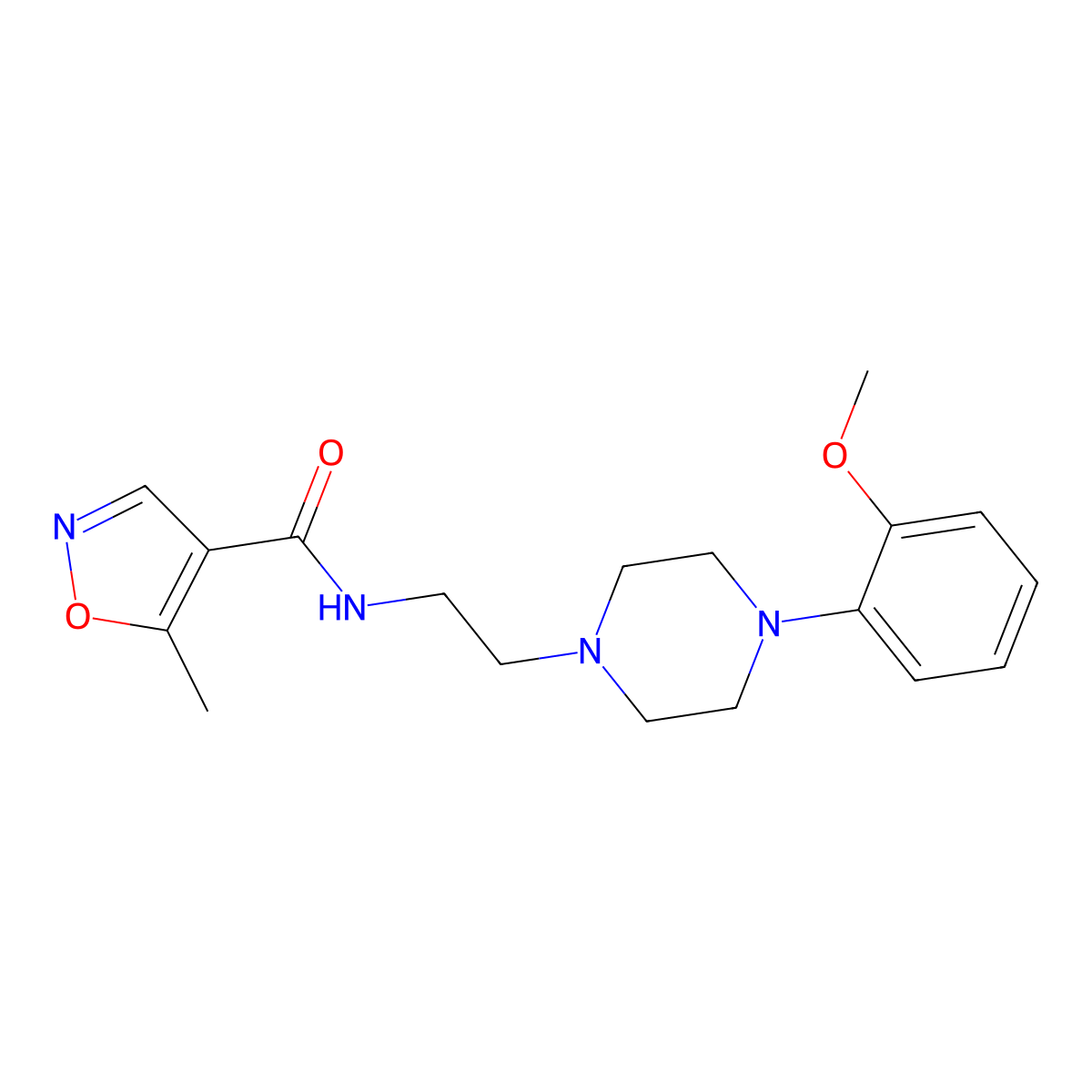 N-(2-(4-(2-methoxyphenyl)piperazin-1-yl)ethyl)-5-methylisoxazole-4-carboxamide molecular structure, CAS 1448075-26-0