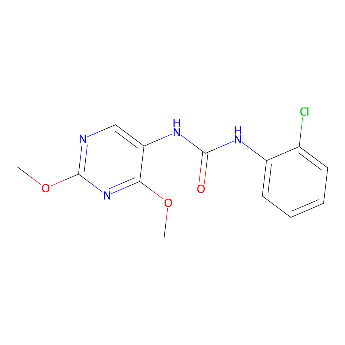 1-(2-Chlorophenyl)-3-(2,4-dimethoxypyrimidin-5-yl)urea molecular structure, CAS 1448075-35-1