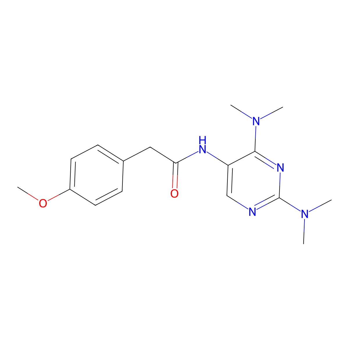 N-[2,4-Bis(dimethylamino)pyrimidin-5-YL]-2-(4-methoxyphenyl)acetamide molecular structure, CAS 1448075-43-1