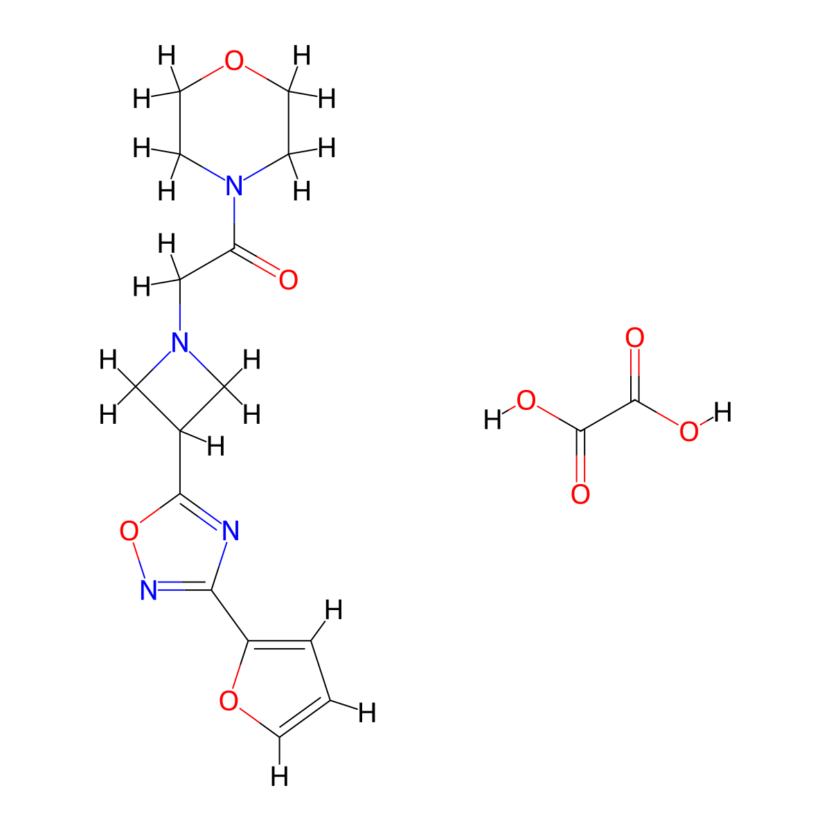2-(3-(3-(Furan-2-yl)-1,2,4-oxadiazol-5-yl)azetidin-1-yl)-1-morpholinoethanone oxalate molecular structure, CAS 1448075-46-4