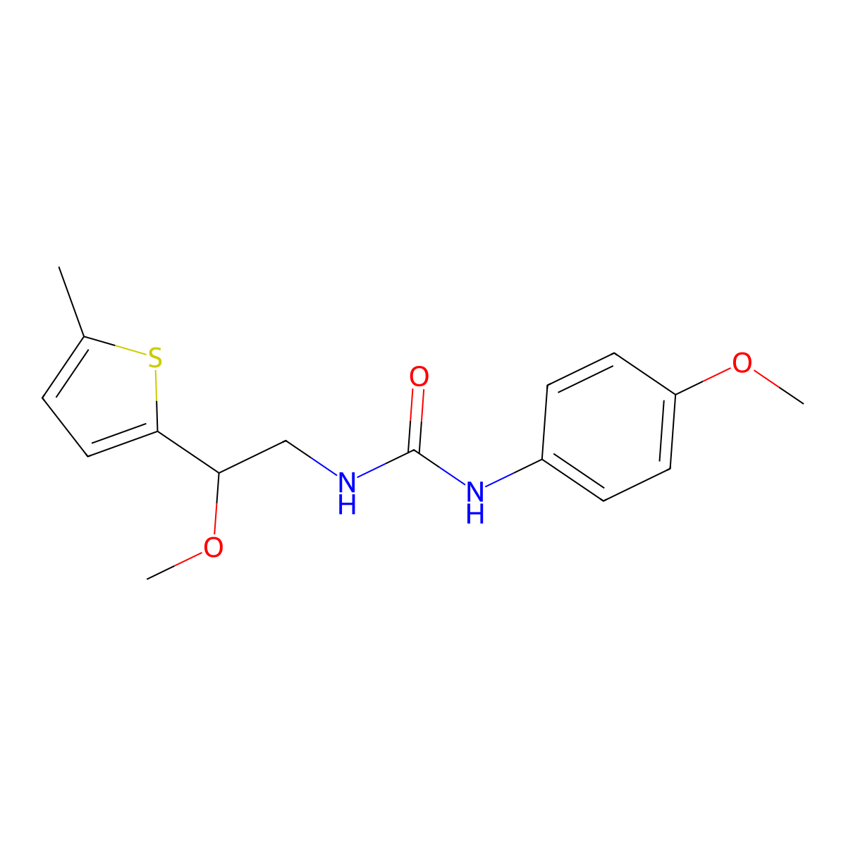 1-(2-Methoxy-2-(5-methylthiophen-2-yl)ethyl)-3-(4-methoxyphenyl)urea molecular structure, CAS 1448075-47-5