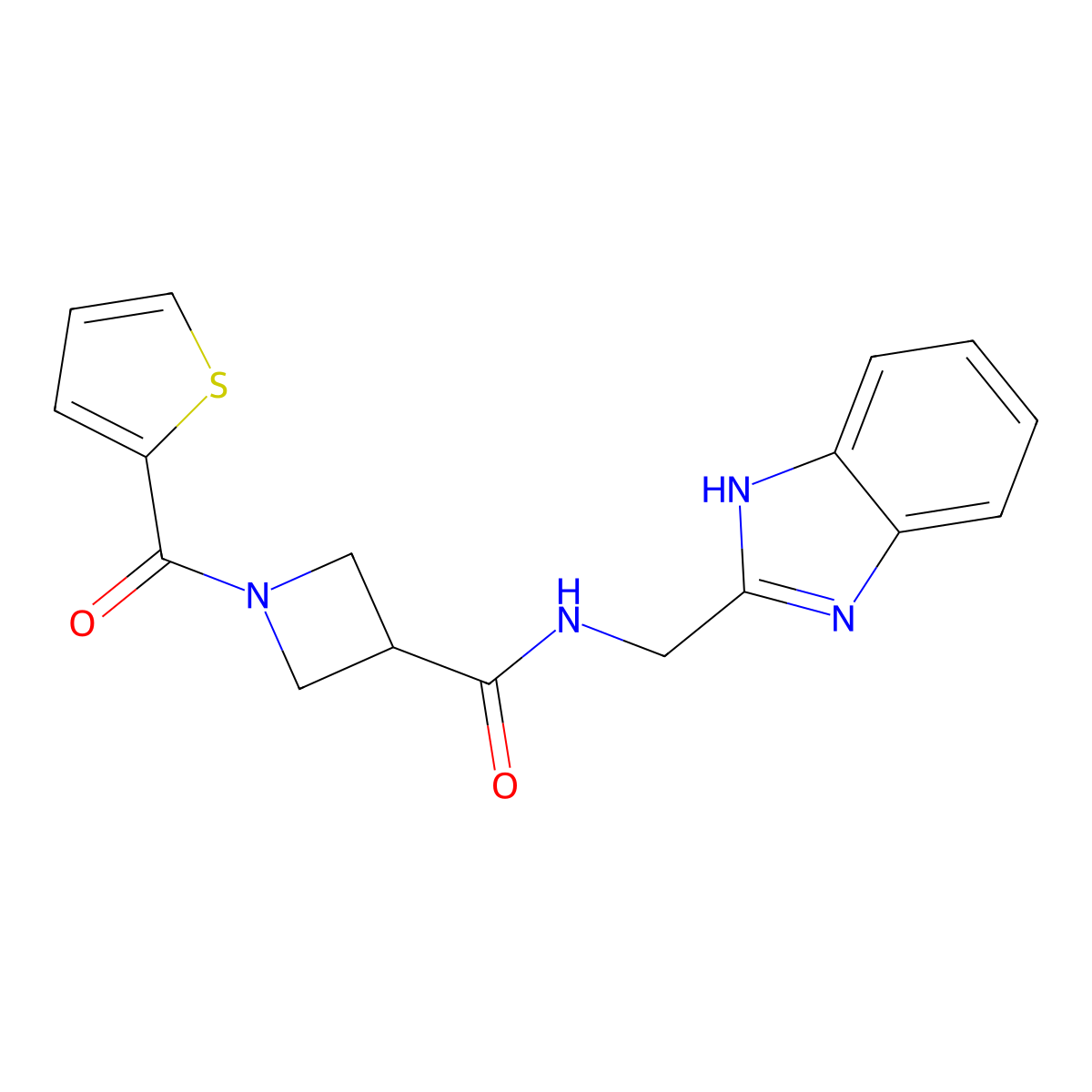 N-((1H-benzo[d]imidazol-2-yl)methyl)-1-(thiophene-2-carbonyl)azetidine-3-carboxamide molecular structure, CAS 1448075-66-8