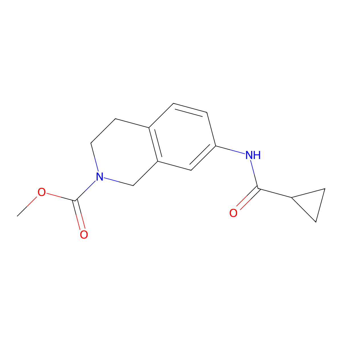 methyl 7-(cyclopropanecarboxamido)-3,4-dihydroisoquinoline-2(1H)-carboxylate molecular structure, CAS 1448075-67-9