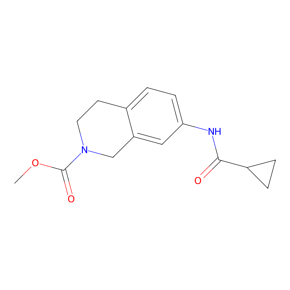 methyl 7-(cyclopropanecarboxamido)-3,4-dihydroisoquinoline-2(1H)-carboxylate molecular structure, CAS 1448075-67-9