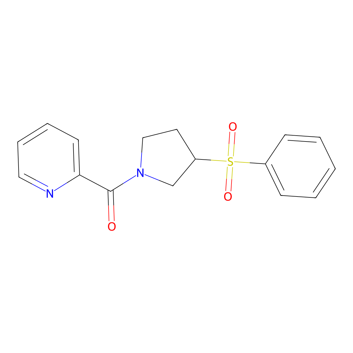 (3-(Phenylsulfonyl)pyrrolidin-1-yl)(pyridin-2-yl)methanone molecular structure, CAS 1448075-85-1
