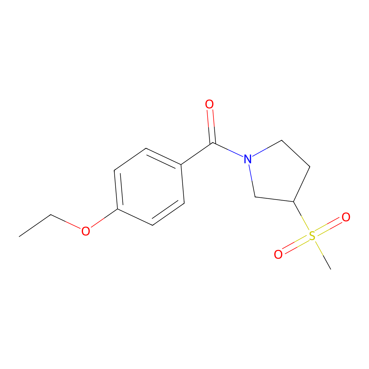 (4-Ethoxyphenyl)(3-(methylsulfonyl)pyrrolidin-1-yl)methanone molecular structure, CAS 1448076-02-5