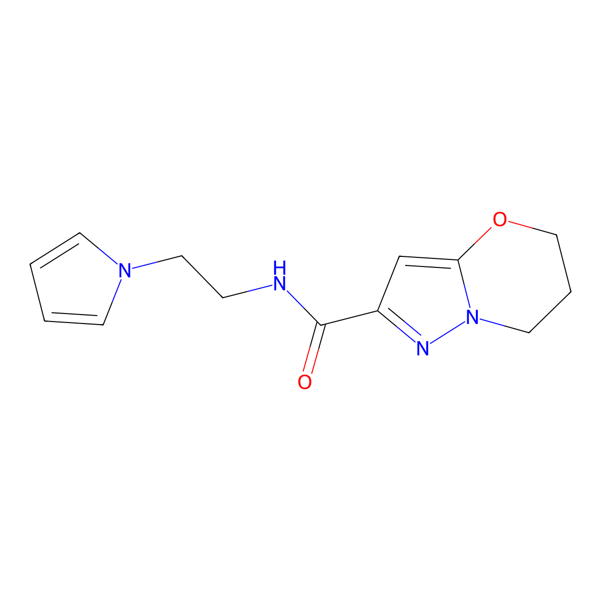 N-(2-(1H-pyrrol-1-yl)ethyl)-6,7-dihydro-5H-pyrazolo[5,1-b][1,3]oxazine-2-carboxamide molecular structure, CAS 1448076-05-8