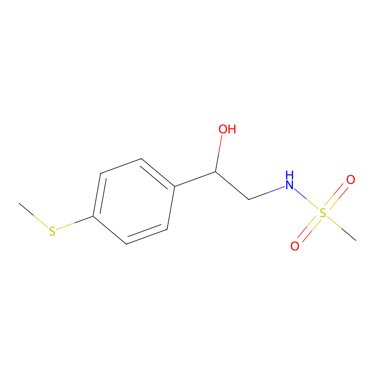 N-(2-hydroxy-2-(4-(methylthio)phenyl)ethyl)methanesulfonamide molecular structure, CAS 1448076-09-2