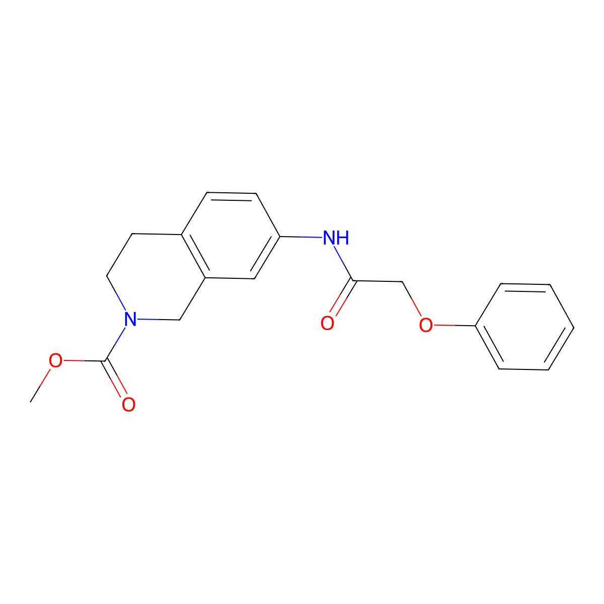 methyl 7-(2-phenoxyacetamido)-3,4-dihydroisoquinoline-2(1H)-carboxylate molecular structure, CAS 1448076-10-5
