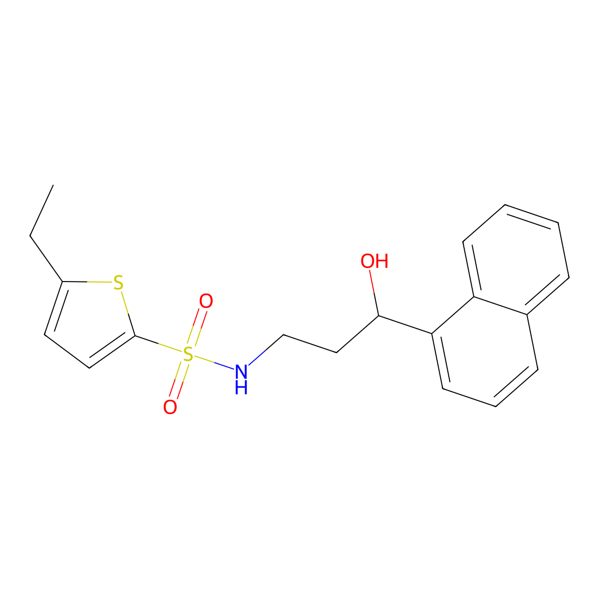 5-Ethyl-N-[3-hydroxy-3-(naphthalen-1-YL)propyl]thiophene-2-sulfonamide molecular structure, CAS 1448076-12-7
