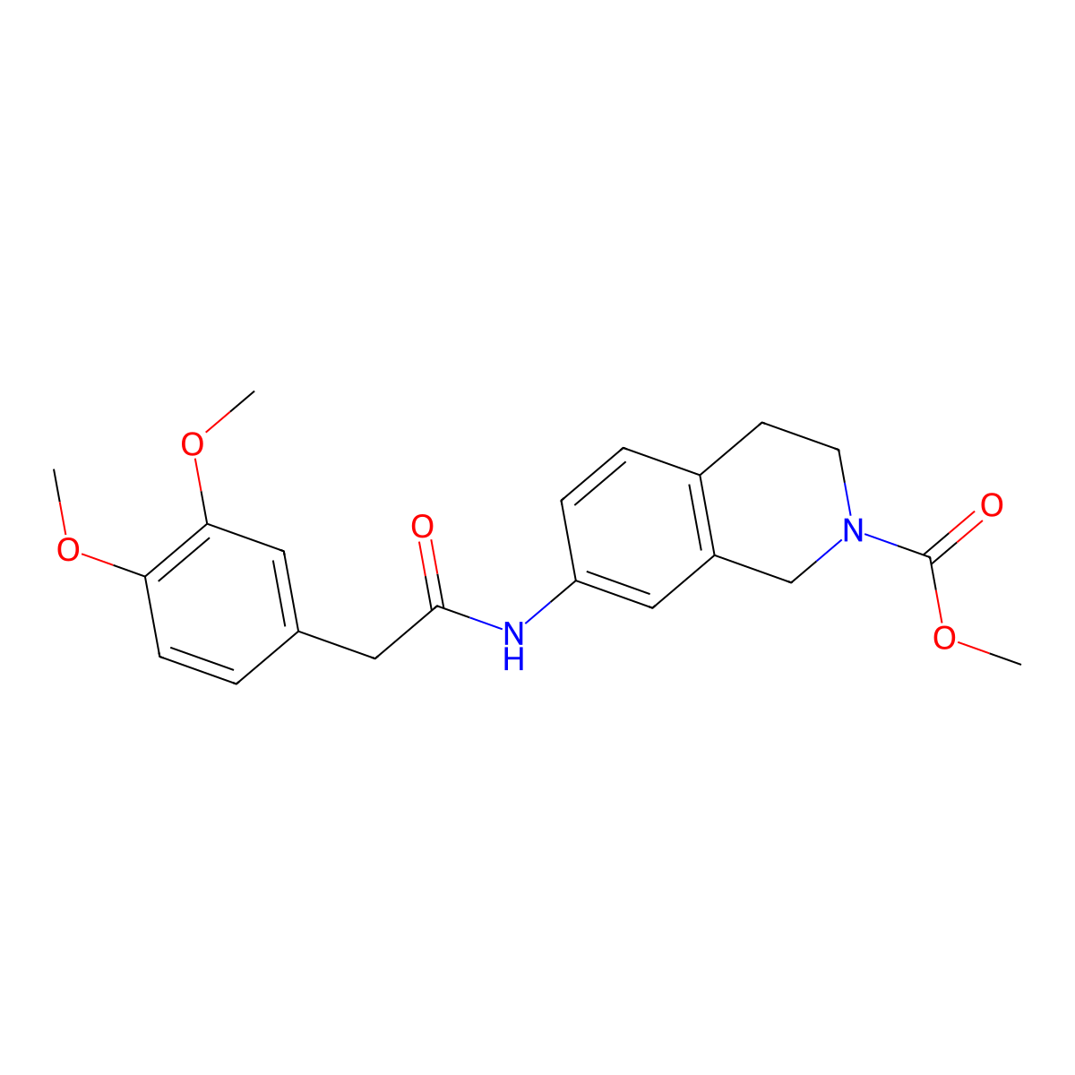 methyl 7-(2-(3,4-dimethoxyphenyl)acetamido)-3,4-dihydroisoquinoline-2(1H)-carboxylate molecular structure, CAS 1448076-19-4