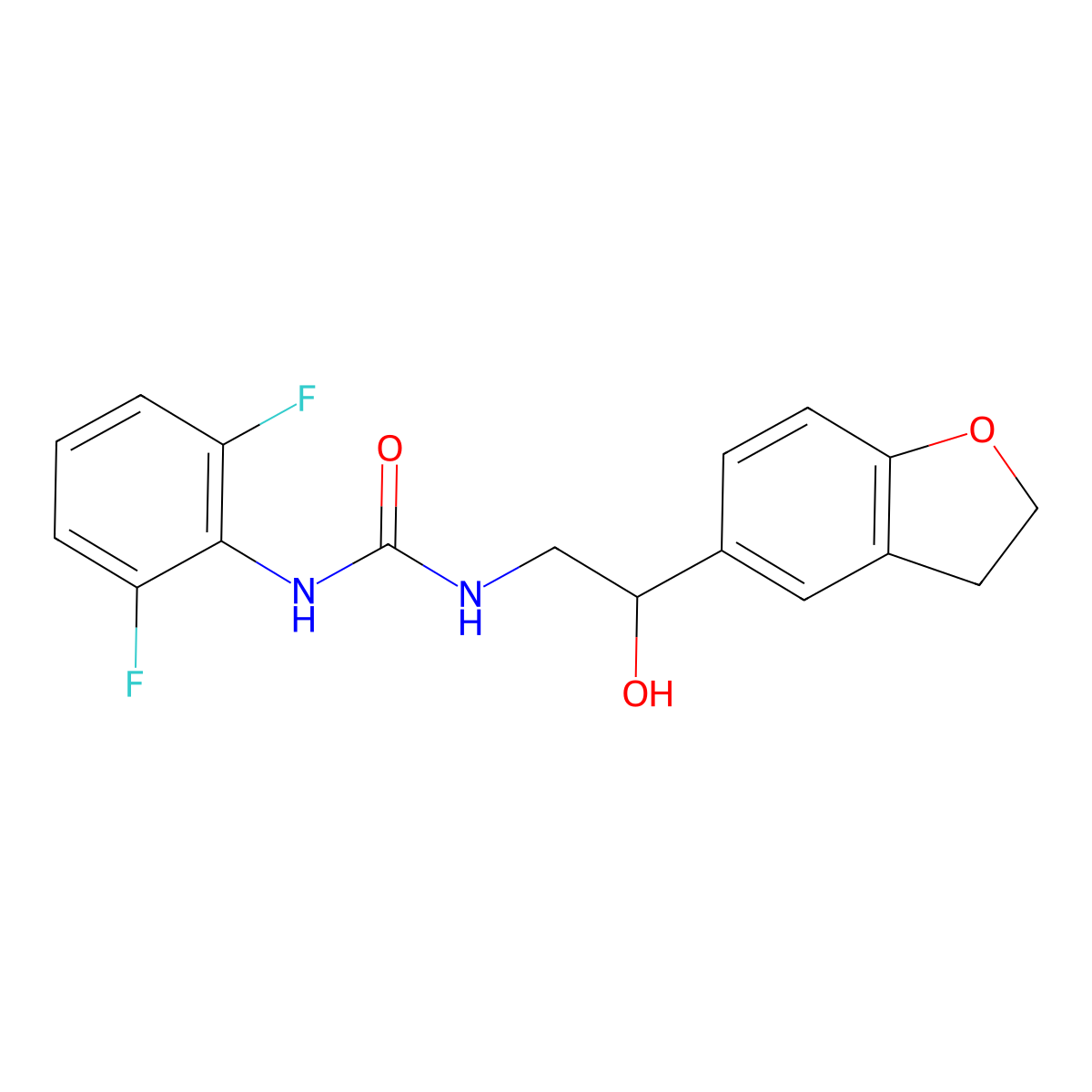 1-(2,6-Difluorophenyl)-3-(2-(2,3-dihydrobenzofuran-5-yl)-2-hydroxyethyl)urea molecular structure, CAS 1448076-26-3