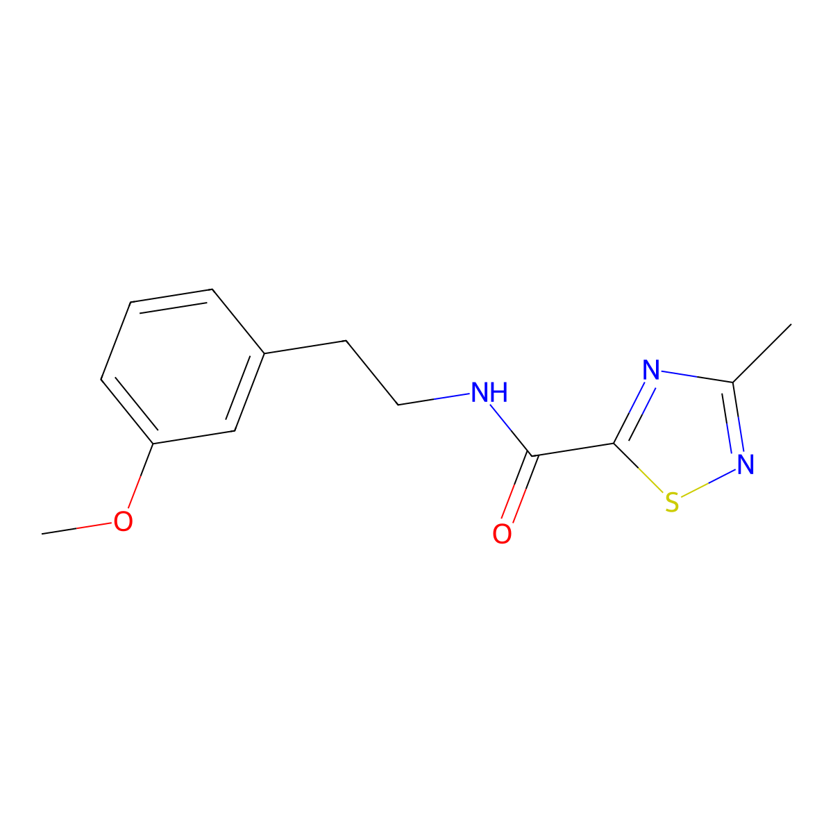 N-(3-methoxyphenethyl)-3-methyl-1,2,4-thiadiazole-5-carboxamide molecular structure, CAS 1448076-34-3