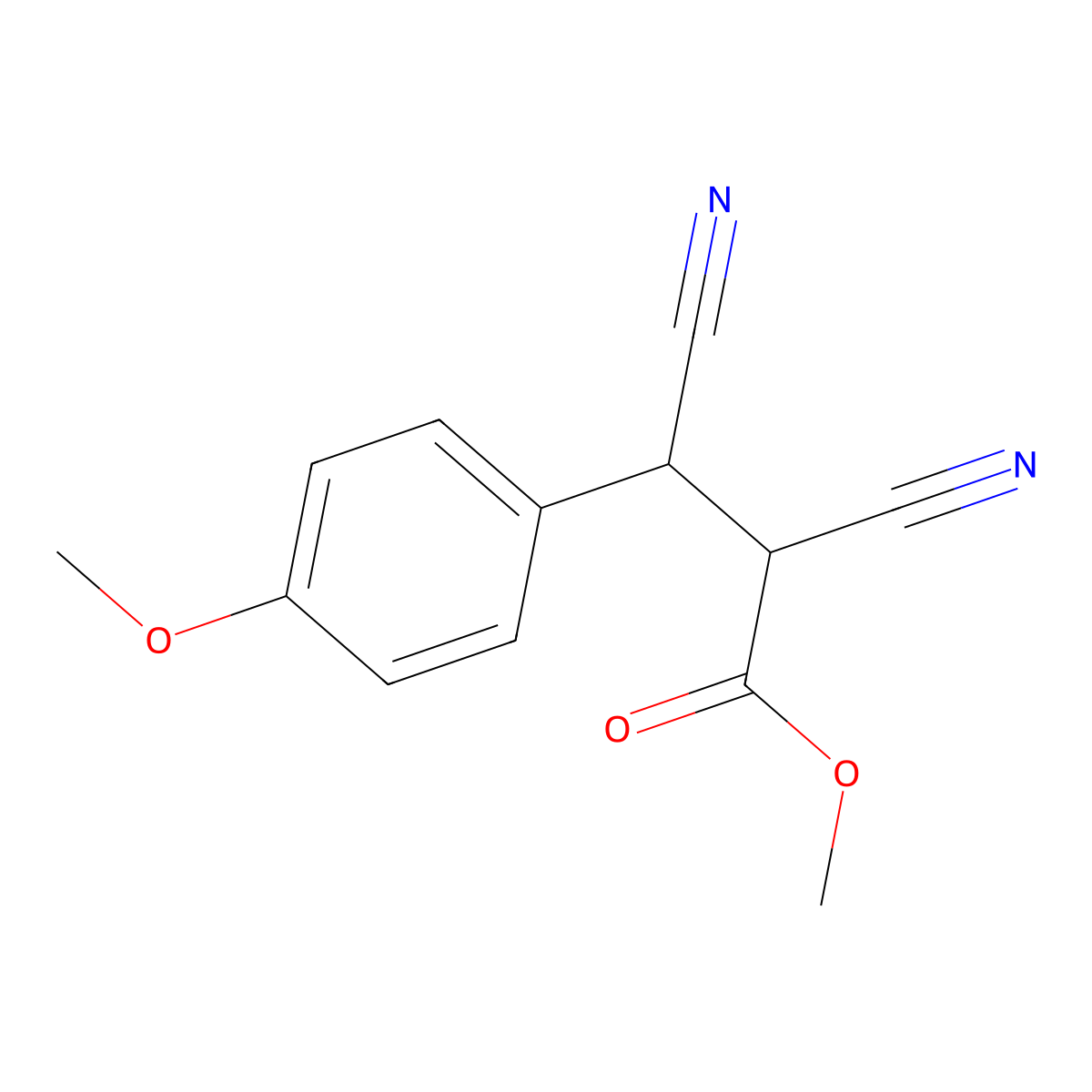 Methyl 2,3-dicyano-3-(4-methoxyphenyl)propanoate molecular structure, CAS 1448076-37-6