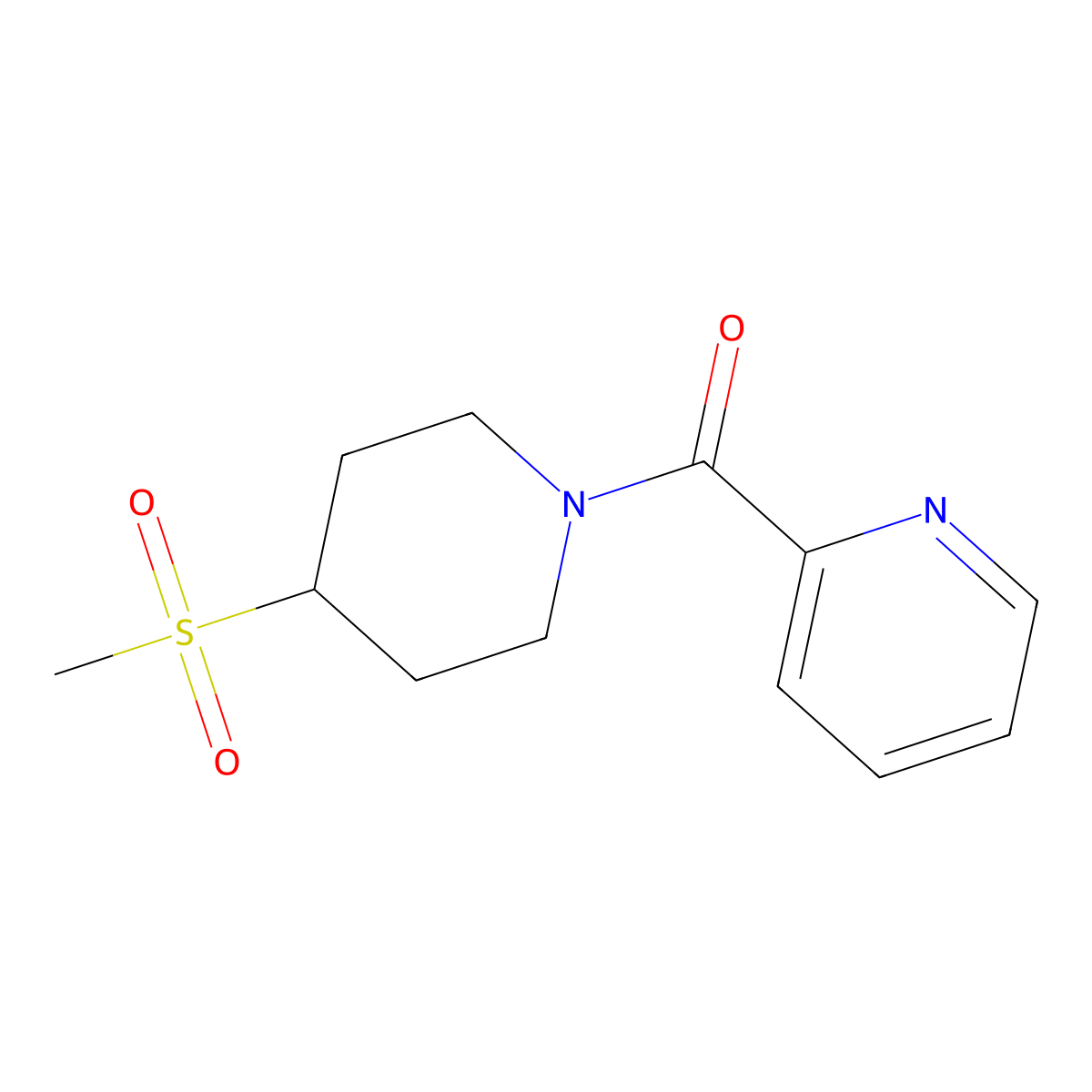2-(4-Methanesulfonylpiperidine-1-carbonyl)pyridine molecular structure, CAS 1448076-39-8