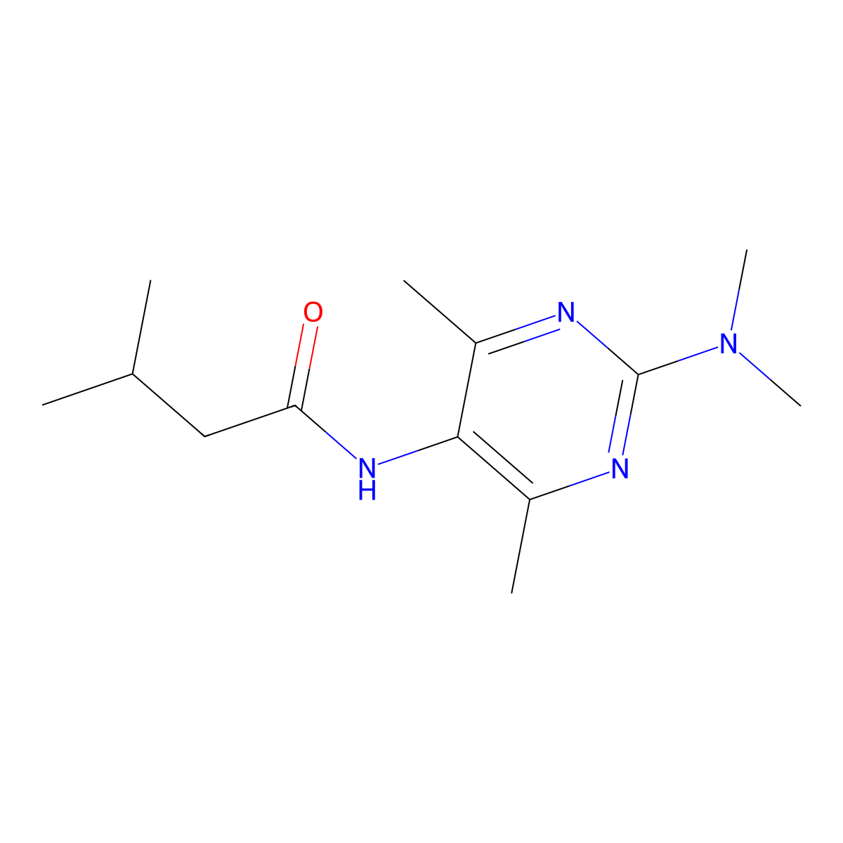 N-[2-(Dimethylamino)-4,6-dimethylpyrimidin-5-YL]-3-methylbutanamide molecular structure, CAS 1448076-42-3