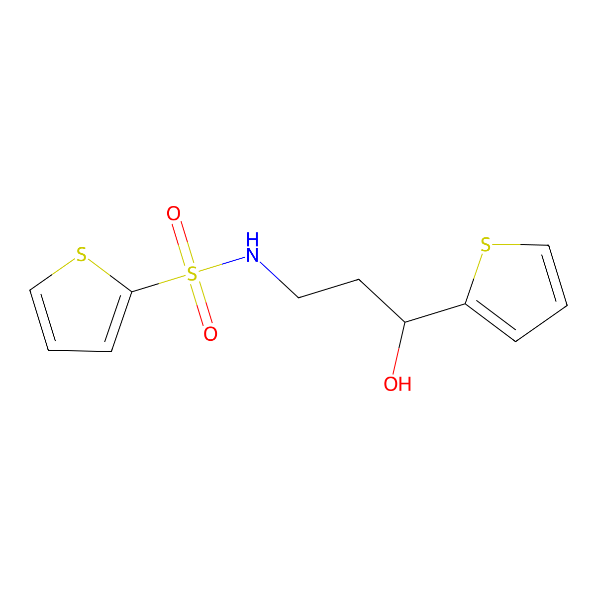 N-[3-Hydroxy-3-(thiophen-2-YL)propyl]thiophene-2-sulfonamide molecular structure, CAS 1448076-46-7
