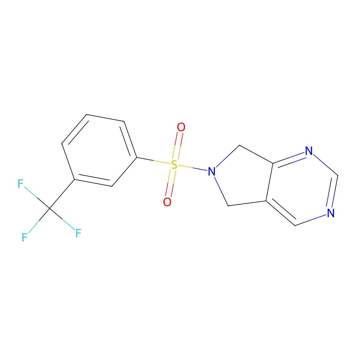 6-((3-(trifluoromethyl)phenyl)sulfonyl)-6,7-dihydro-5H-pyrrolo[3,4-d]pyrimidine molecular structure, CAS 1448076-59-2