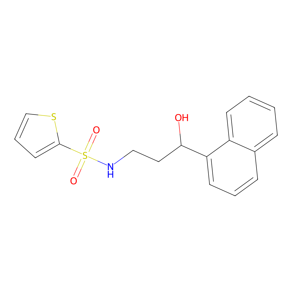 N-(3-hydroxy-3-(naphthalen-1-yl)propyl)thiophene-2-sulfonamide molecular structure, CAS 1448076-72-9