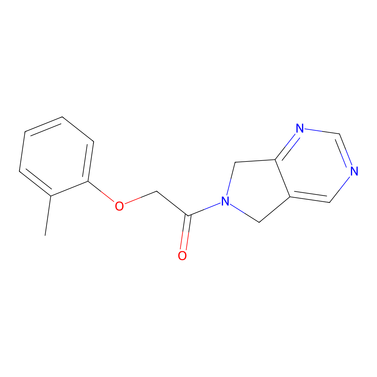 1-(5H-pyrrolo[3,4-d]pyrimidin-6(7H)-yl)-2-(o-tolyloxy)ethanone molecular structure, CAS 1448076-74-1