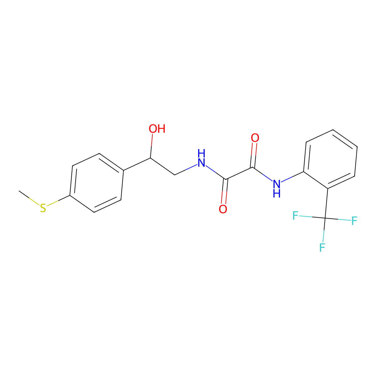 N1-(2-hydroxy-2-(4-(methylthio)phenyl)ethyl)-N2-(2-(trifluoromethyl)phenyl)oxalamide molecular structure, CAS 1448076-75-2
