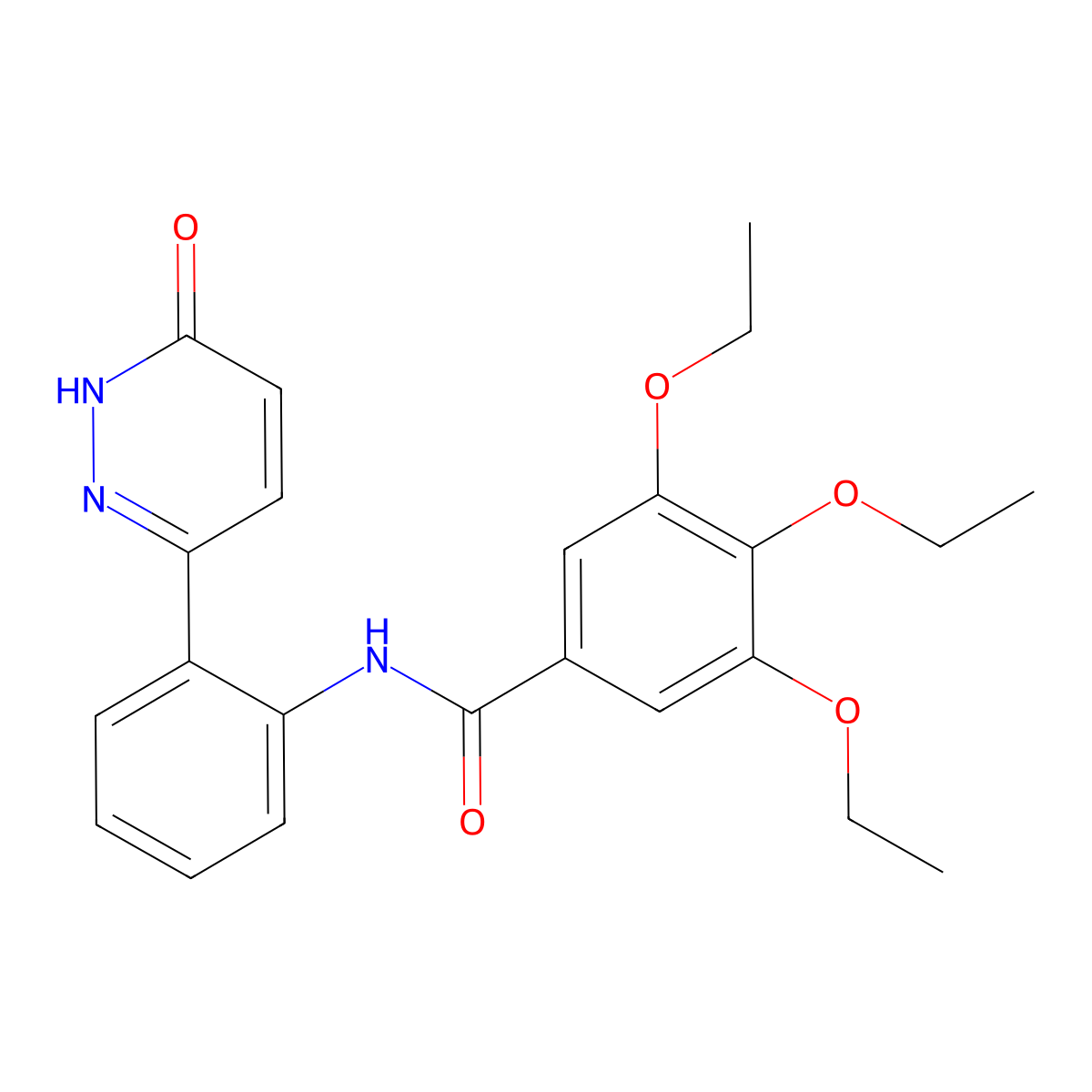 3,4,5-triethoxy-N-(2-(6-oxo-1,6-dihydropyridazin-3-yl)phenyl)benzamide molecular structure, CAS 1448076-78-5