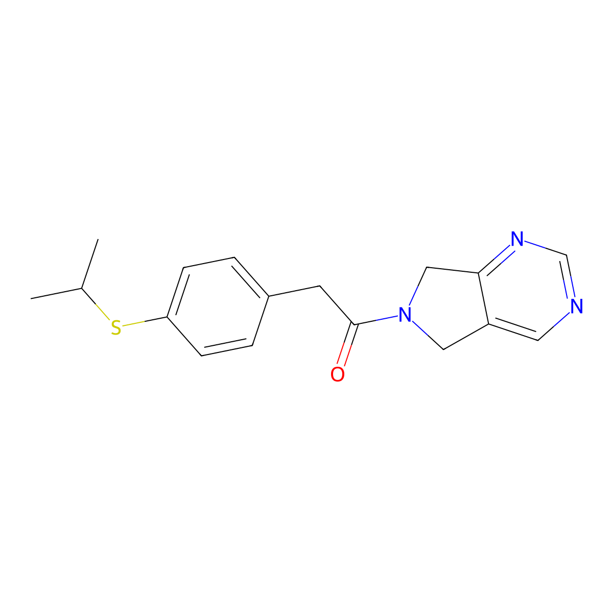 2-(4-(isopropylthio)phenyl)-1-(5H-pyrrolo[3,4-d]pyrimidin-6(7H)-yl)ethanone molecular structure, CAS 1448076-81-0
