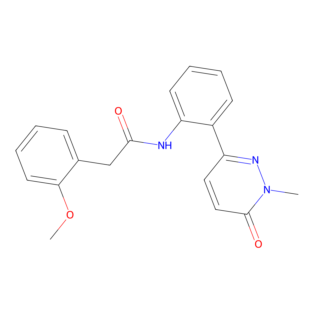 2-(2-methoxyphenyl)-N-[2-(1-methyl-6-oxo-1,6-dihydropyridazin-3-yl)phenyl]acetamide molecular structure, CAS 1448076-89-8