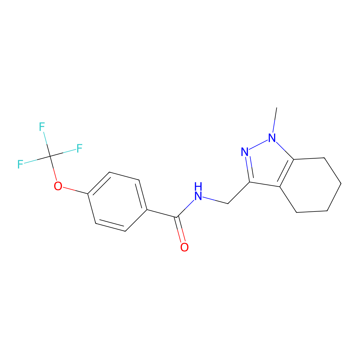 N-[(1-methyl-4,5,6,7-tetrahydro-1H-indazol-3-yl)methyl]-4-(trifluoromethoxy)benzamide molecular structure, CAS 1448076-96-7