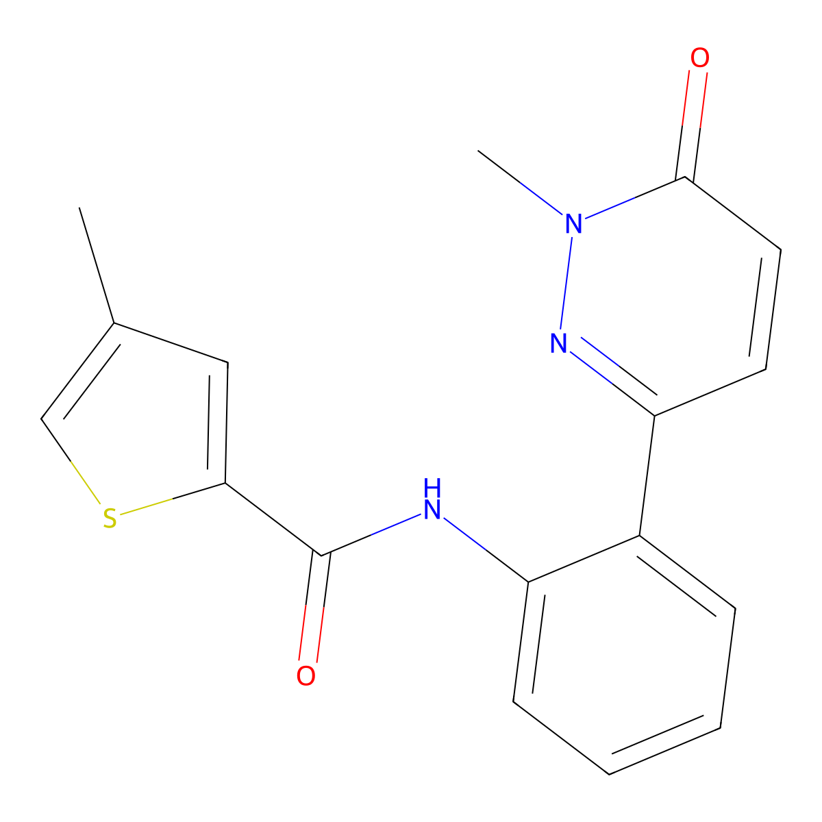 4-methyl-N-(2-(1-methyl-6-oxo-1,6-dihydropyridazin-3-yl)phenyl)thiophene-2-carboxamide molecular structure, CAS 1448076-98-9