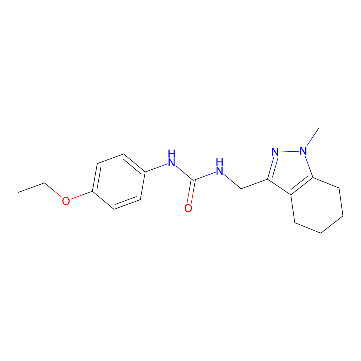 1-(4-ethoxyphenyl)-3-((1-methyl-4,5,6,7-tetrahydro-1H-indazol-3-yl)methyl)urea molecular structure, CAS 1448077-02-8