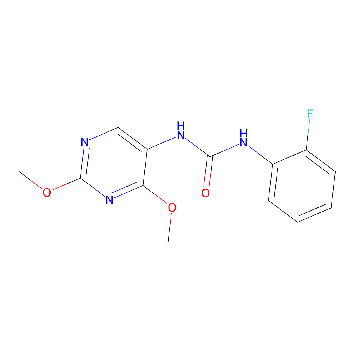 1-(2,4-Dimethoxypyrimidin-5-yl)-3-(2-fluorophenyl)urea molecular structure, CAS 1448077-05-1
