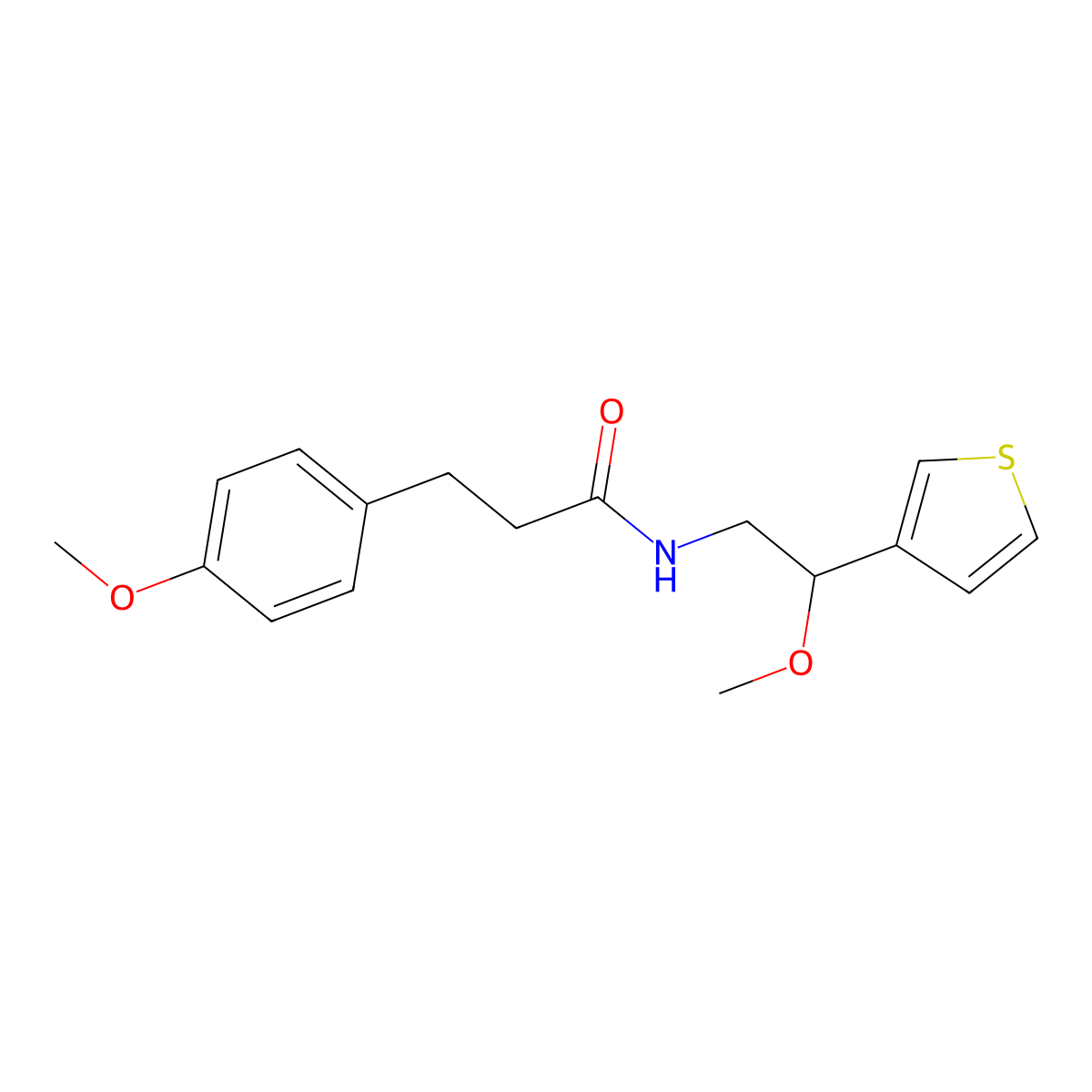 N-[2-Methoxy-2-(thiophen-3-YL)ethyl]-3-(4-methoxyphenyl)propanamide molecular structure, CAS 1448077-09-5