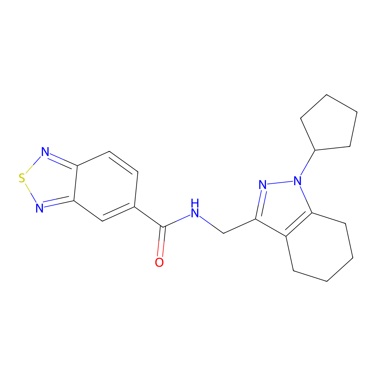 N-((1-cyclopentyl-4,5,6,7-tetrahydro-1H-indazol-3-yl)methyl)benzo[c][1,2,5]thiadiazole-5-carboxamide molecular structure, CAS 1448077-10-8