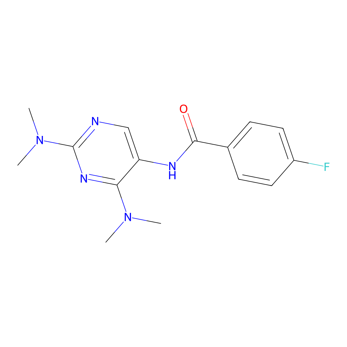 N-[2,4-Bis(dimethylamino)pyrimidin-5-YL]-4-fluorobenzamide molecular structure, CAS 1448077-15-3