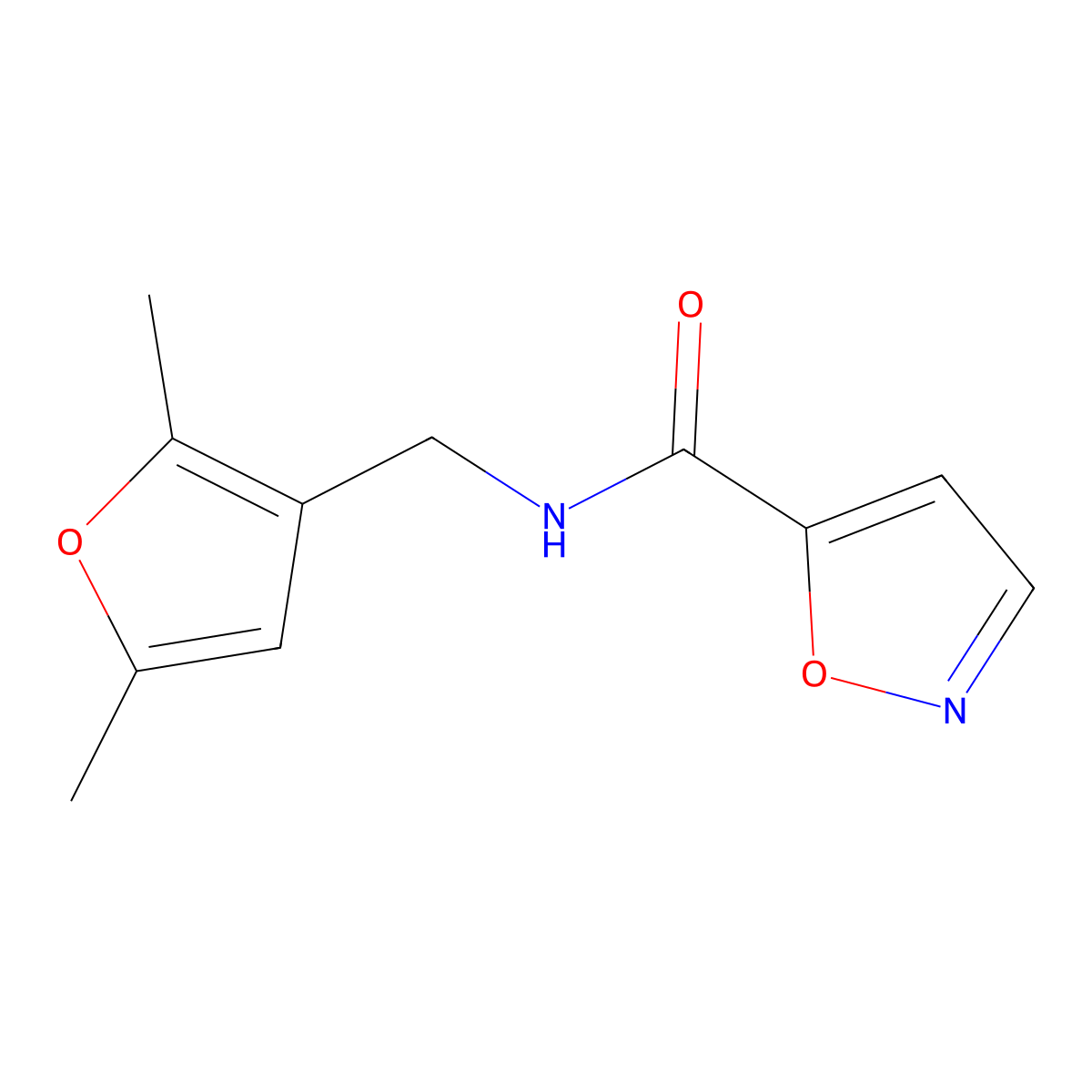 N-((2,5-dimethylfuran-3-yl)methyl)isoxazole-5-carboxamide molecular structure, CAS 1448077-22-2