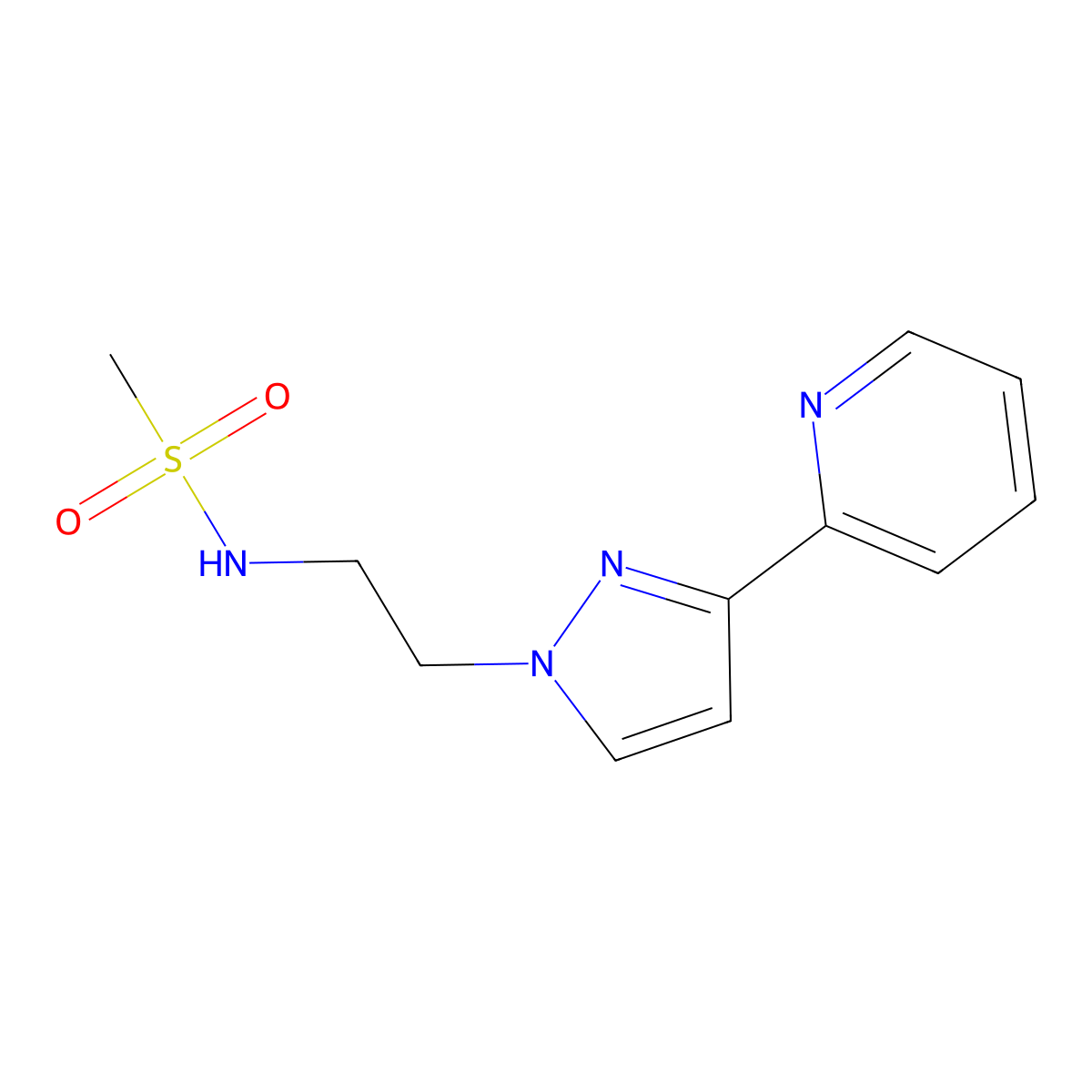 N-{2-[3-(pyridin-2-yl)-1H-pyrazol-1-yl]ethyl}methanesulfonamide molecular structure, CAS 1448077-48-2