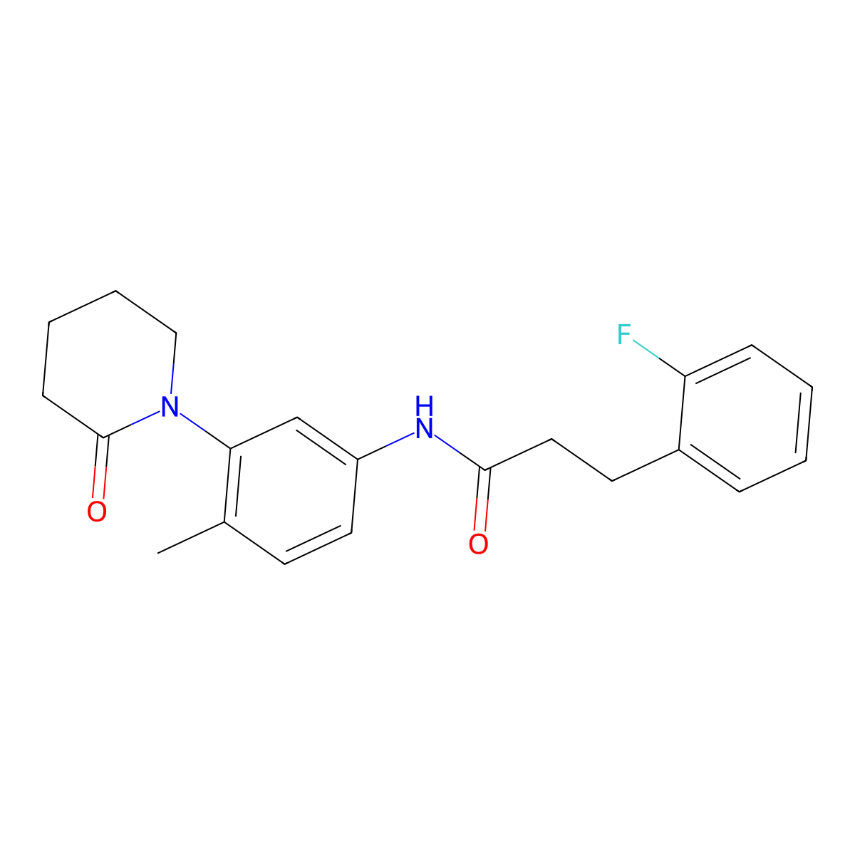 3-(2-Fluorophenyl)-N-[4-methyl-3-(2-oxopiperidin-1-YL)phenyl]propanamide molecular structure, CAS 1448077-51-7