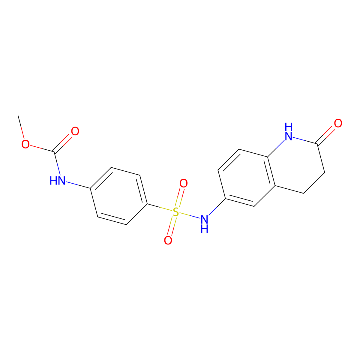methyl (4-(N-(2-oxo-1,2,3,4-tetrahydroquinolin-6-yl)sulfamoyl)phenyl)carbamate molecular structure, CAS 1448077-70-0