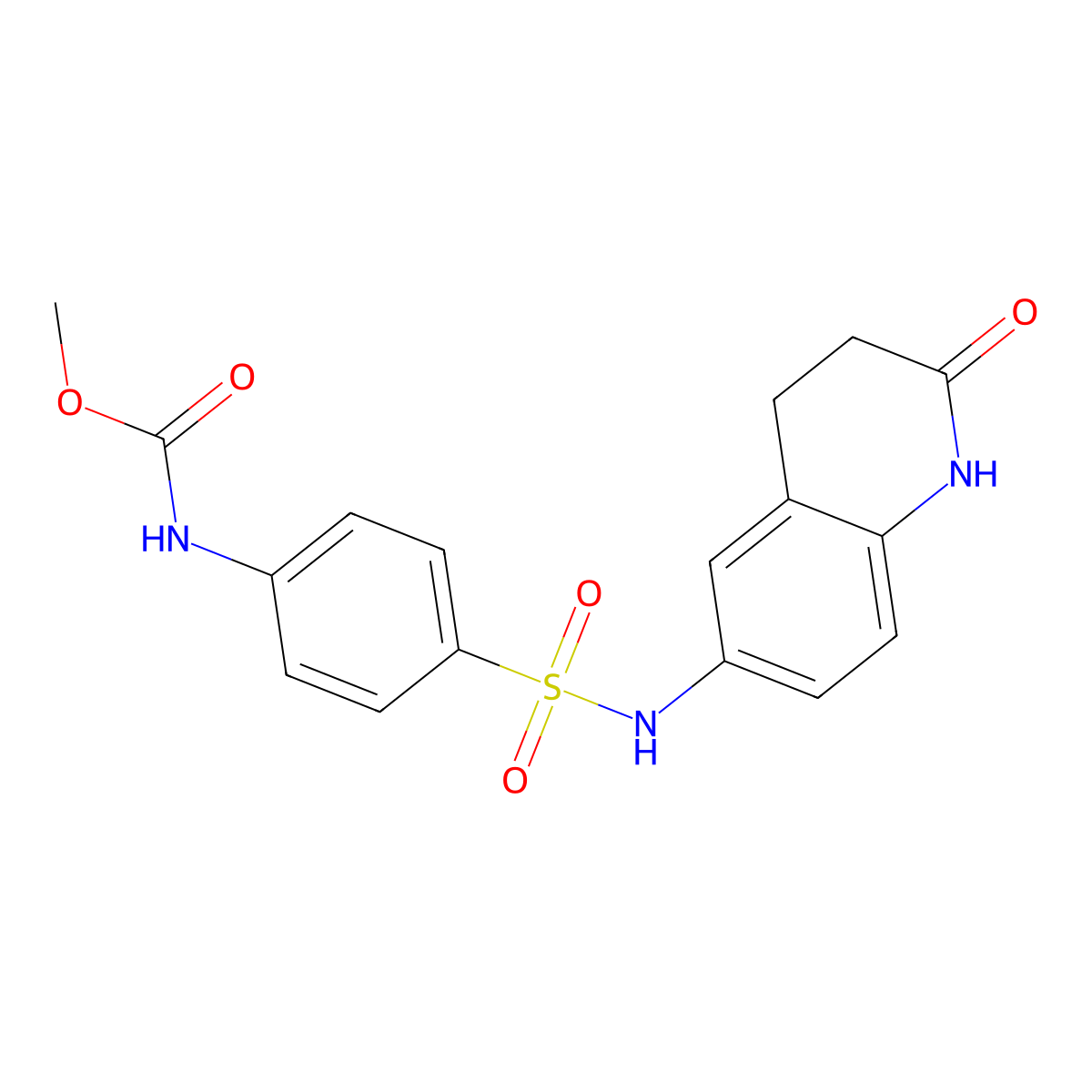 methyl (4-(N-(2-oxo-1,2,3,4-tetrahydroquinolin-6-yl)sulfamoyl)phenyl)carbamate molecular structure, CAS 1448077-70-0