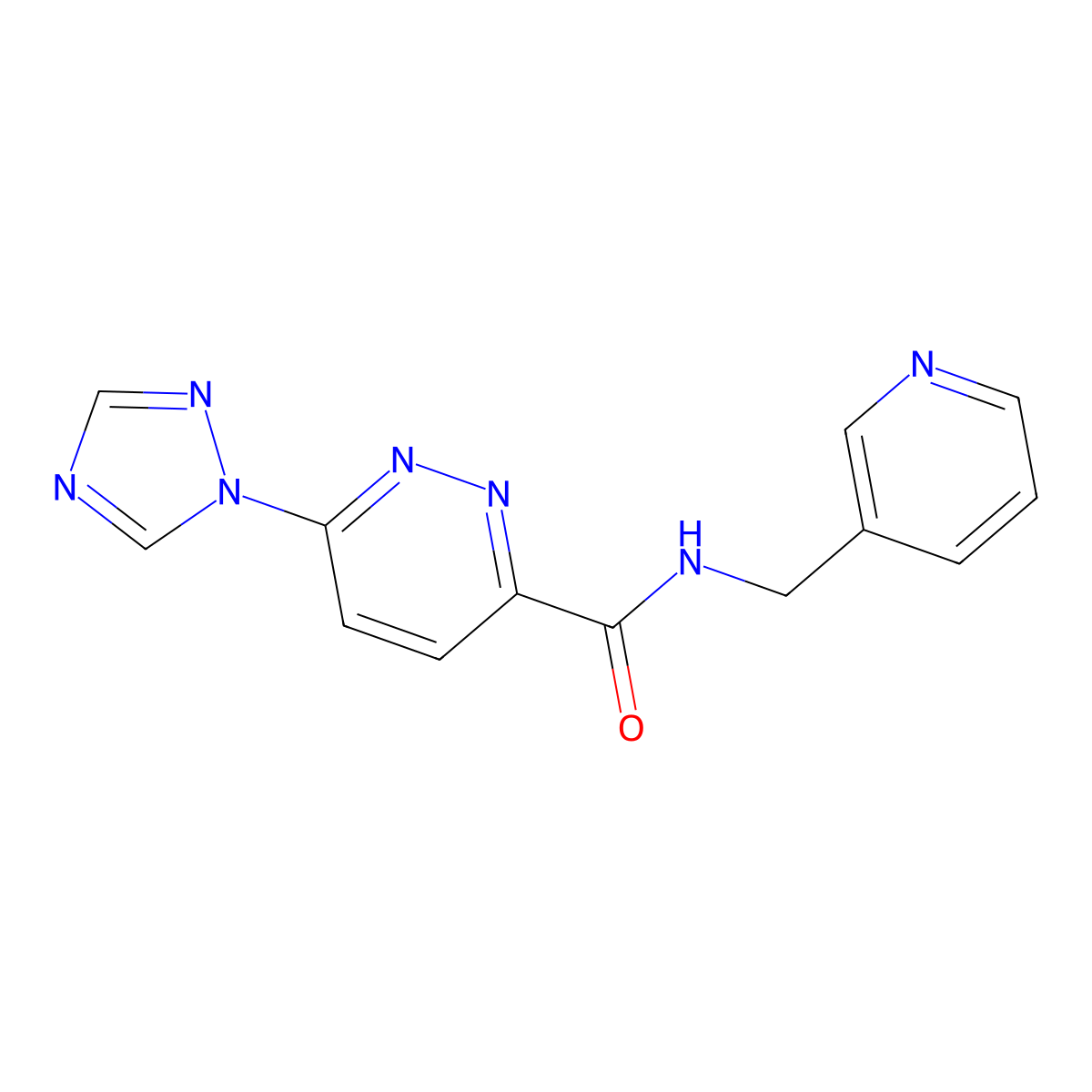 N-(pyridin-3-ylmethyl)-6-(1H-1,2,4-triazol-1-yl)pyridazine-3-carboxamide molecular structure, CAS 1448077-73-3