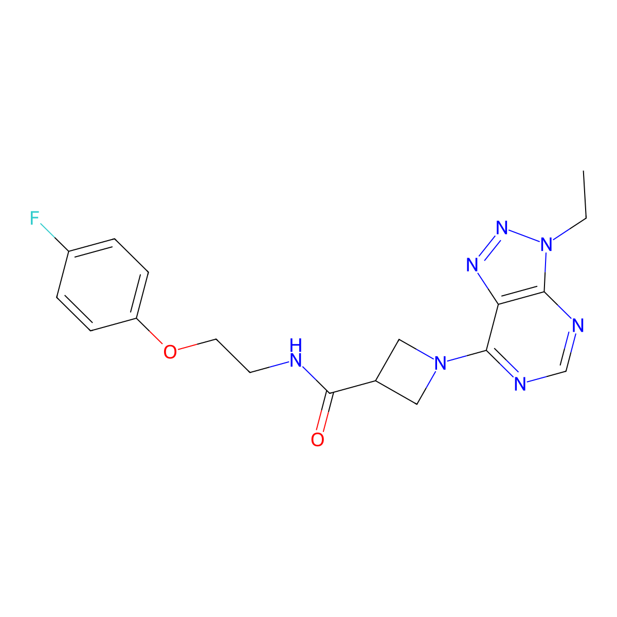 1-(3-ethyl-3H-[1,2,3]triazolo[4,5-d]pyrimidin-7-yl)-N-(2-(4-fluorophenoxy)ethyl)azetidine-3-carboxamide molecular structure, CAS 1448077-76-6