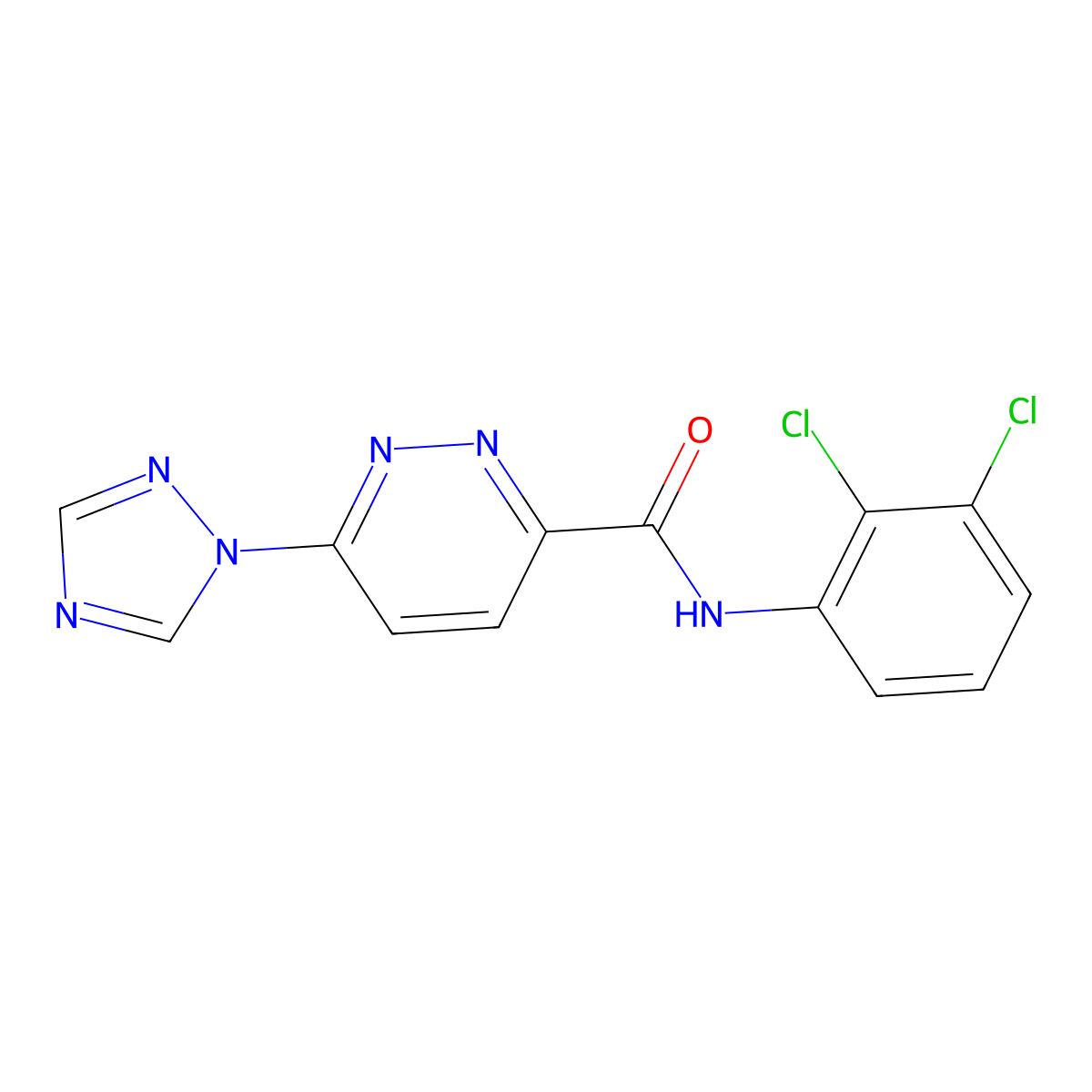 N-(2,3-dichlorophenyl)-6-(1H-1,2,4-triazol-1-yl)pyridazine-3-carboxamide molecular structure, CAS 1448077-97-1