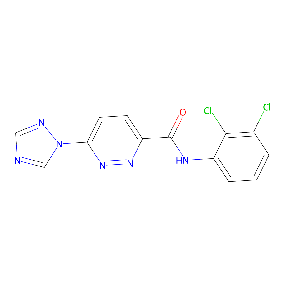 N-(2,3-dichlorophenyl)-6-(1H-1,2,4-triazol-1-yl)pyridazine-3-carboxamide molecular structure, CAS 1448077-97-1