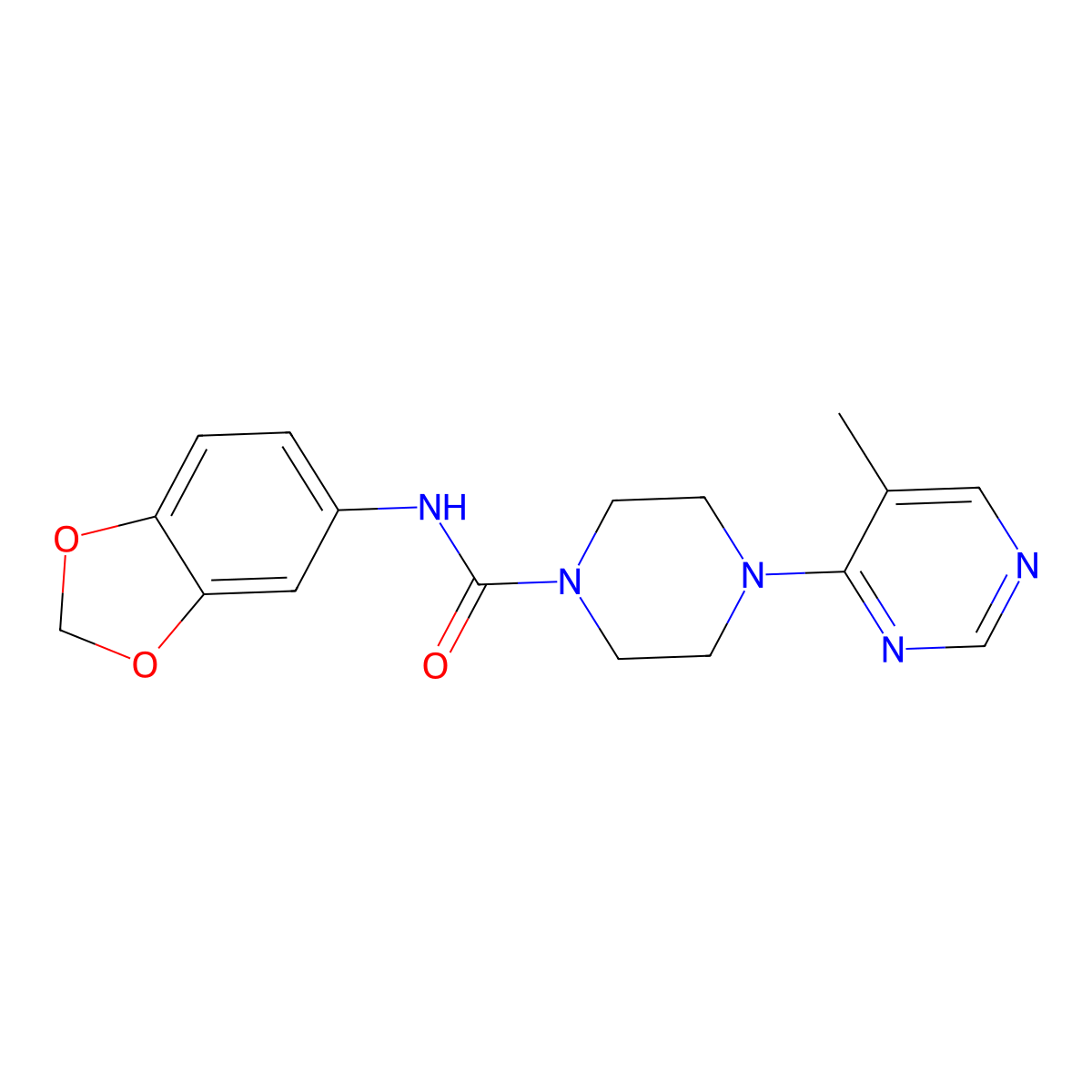 N-(2H-1,3-Benzodioxol-5-YL)-4-(5-methylpyrimidin-4-YL)piperazine-1-carboxamide molecular structure, CAS 1448078-02-1