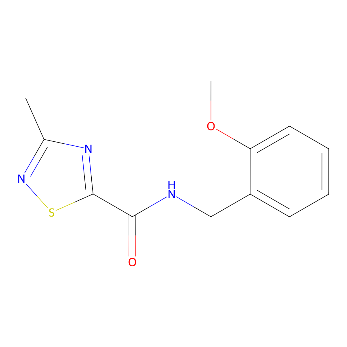 N-(2-methoxybenzyl)-3-methyl-1,2,4-thiadiazole-5-carboxamide molecular structure, CAS 1448078-13-4