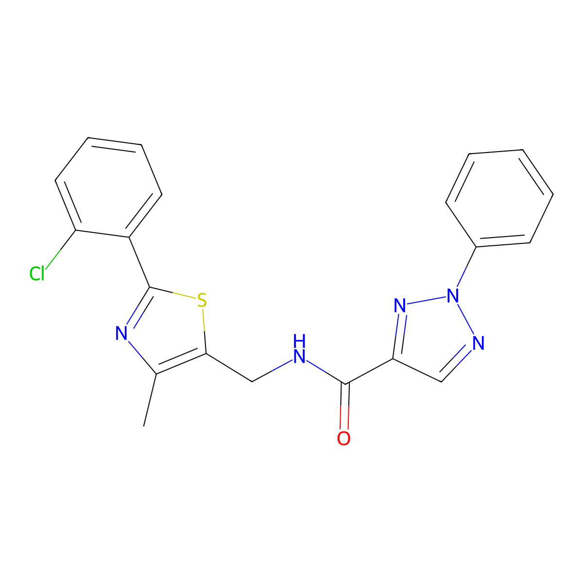 N-((2-(2-chlorophenyl)-4-methylthiazol-5-yl)methyl)-2-phenyl-2H-1,2,3-triazole-4-carboxamide molecular structure, CAS 1448078-29-2