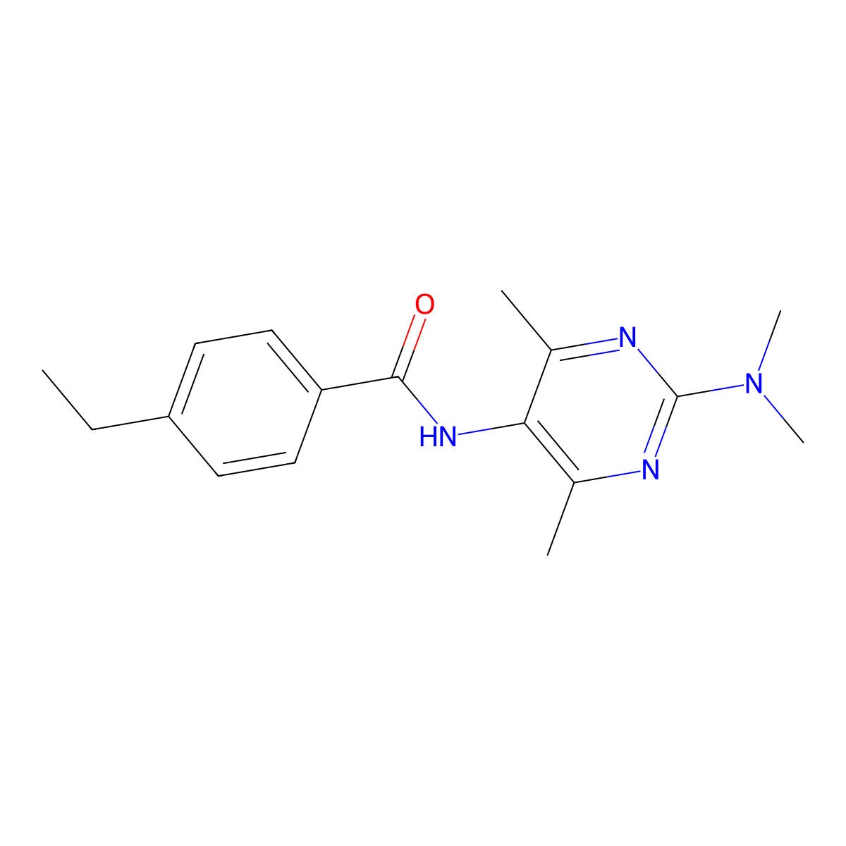 N-[2-(Dimethylamino)-4,6-dimethylpyrimidin-5-YL]-4-ethylbenzamide molecular structure, CAS 1448078-36-1